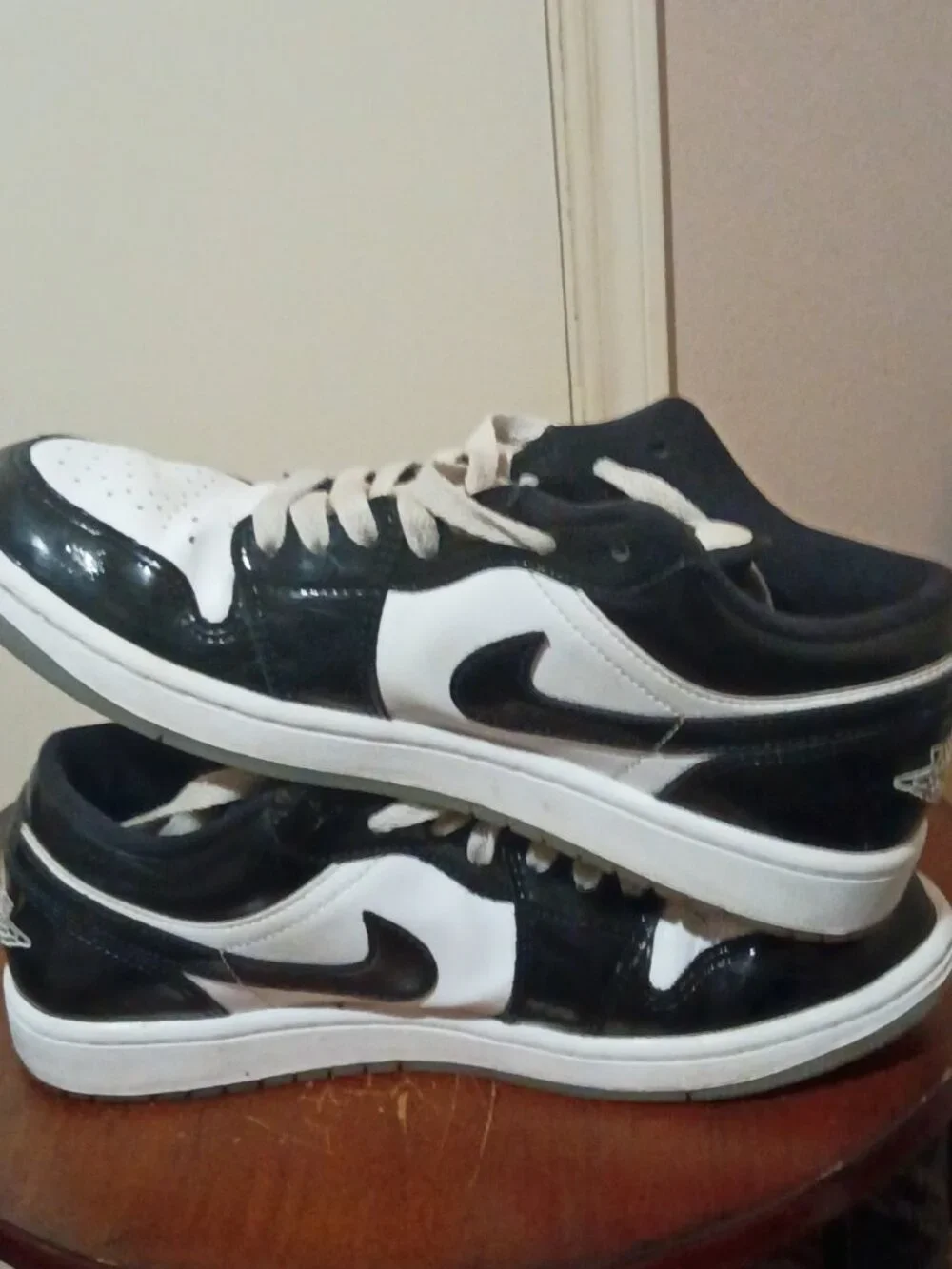 Air Jordan 1 Low SE Concord Black White Patent Leather DV1309-100 Sneaker Sz 8.5